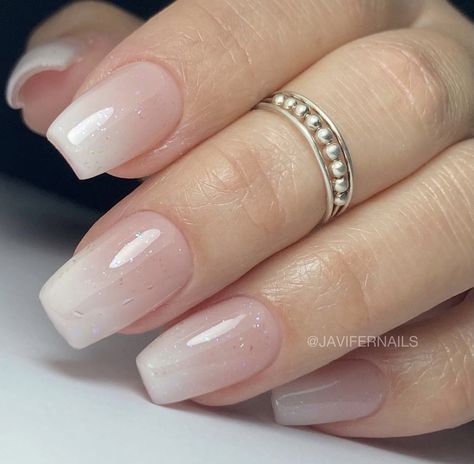 Nails Polly Gell, Short Polly Gell Nails, Polly Gell Nail Short, Polygel Nails Design Nude Color, Capping Gel Uñas, Morovan Poly Gel, Classy Nail Art, Sheer Nails, Casual Nails