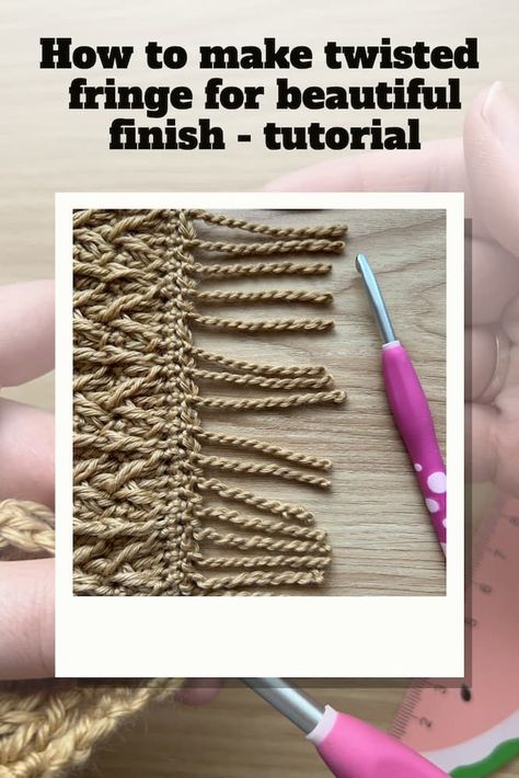 How To Make Twisted Fringe For A Beautiful Finish Crochet Throw Pattern, Crochet Embellishments, Crochet Poncho Free Pattern, Crochet Tutorial Pattern, Chunky Crochet Blanket, Crochet Twist, Crochet Afgans, Crochet Fringe, Crochet Stitches Video