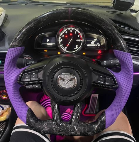 Purple Steering Wheel, Custom Steering Wheel, Forged Carbon Fiber, Carbon Fiber Steering Wheel, Custom Car Interior, 2015 Mustang, Girly Car, Cars Muscle, Car Interiors