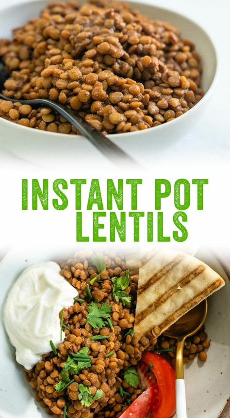 Lentils In Pressure Cooker, Seasoned Lentils, Dinner Lentils, Healthy Vegetarian Chili, Instant Pot Lentils, Pressure Cooker Lentils, Lentil Chili Recipe, Lentils Instant Pot, Cooking Green Lentils