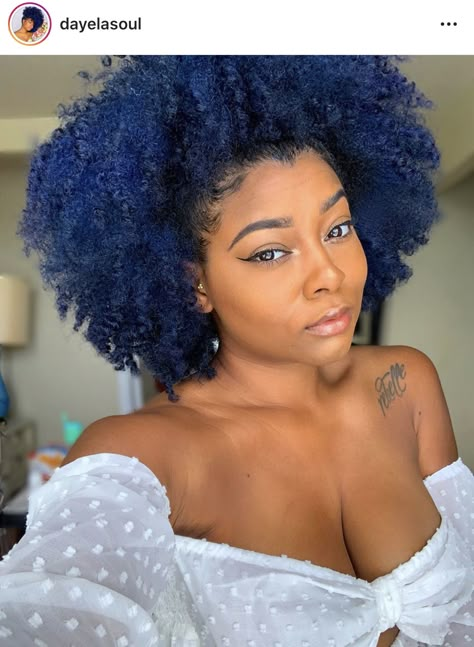 Midnight Blue Hair Color On Black Women, Blue Hair Color On Black Women Natural, Navy Blue Hair Color On Black Women, Dark Blue Natural Hair Black Women, Navy Blue Natural Hair Black Women, Blue Hair For Black Women, Dark Blue 4c Hair, Blue 4c Natural Hair, Navy Blue Natural Hair