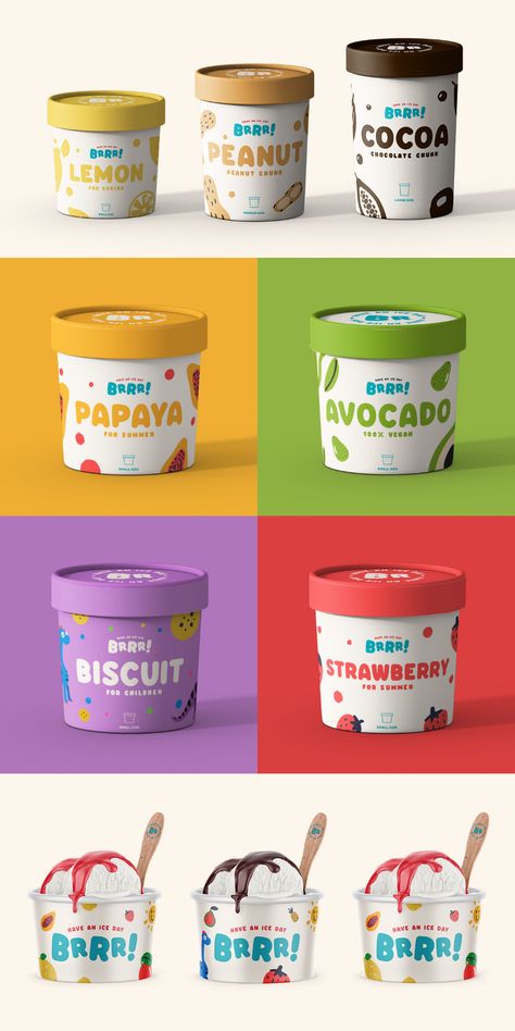 Frozen Yogurt Branding, Ice Cream Cups Packaging, Ice Cream Cups Design, Nonprofit Design, Ice Cream Branding, Cream Branding, Organic Ice Cream, Ice Cream Companies, Ice Cream Logo