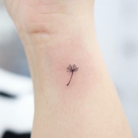 Single Dandelion Tattoo, Mini Dandelion Tattoo, Dandelion Tattoo On Wrist, Dandelion Tattoo Minimalist, Dandelion Seed Tattoo, Fine Line Nature Tattoo, Gummy Bear Tattoo, Small Friendship Tattoos, Seed Tattoo