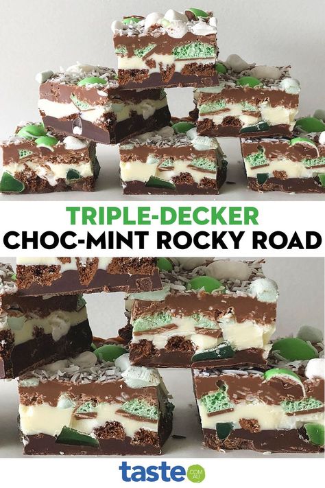 With three distinct layers, this stunning rocky road would make the perfect festive treat - both as a dessert or an edible gift. If you want to ramp up the Christmas factor, throw in some red Smarties and you are good to go! (By the way, we'll be making this all year long, it's just too good not to.) Gifts For The Gardener, Christmas Gift Ideas For Him, Rocky Road Recipe, Xmas Treats, Tray Bake Recipes, Christmas Giveaway, Aussie Christmas, Best Christmas Recipes, Homemade Sweets