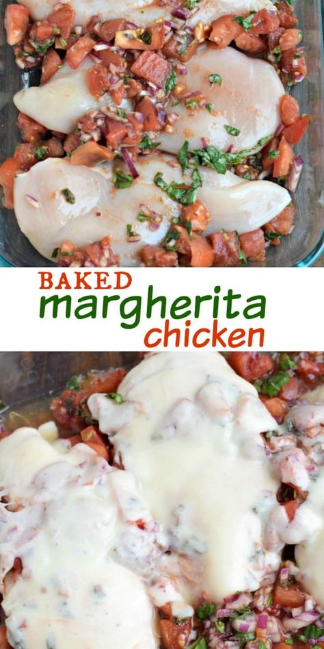 Baked Margherita Chicken: easy to prepare and makes a delicious dinner idea! Serve with salad or pasta! Margherita Chicken, Chicken Balsamic, Pasta Receipes, Margherita Recipe, Chicken Margherita, Baking Chicken, Baked Chicken Recipes Easy, Chicken Baked, Shugary Sweets