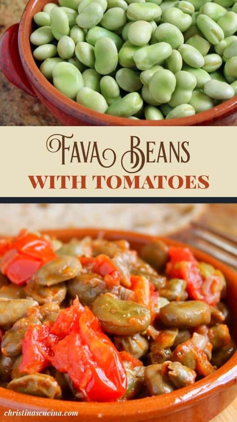 Fava Beans with Tomatoes (Easy Italian Recipe) Fava Bean Recipe Portuguese, Broad Bean Salad, Fave Beans Recipes, Fava Bean Recipe Italian, Fresh Fava Bean Recipe, Portuguese Fava Bean Recipe, Dried Fava Bean Recipe, Broad Bean Recipe, Fava Recipe