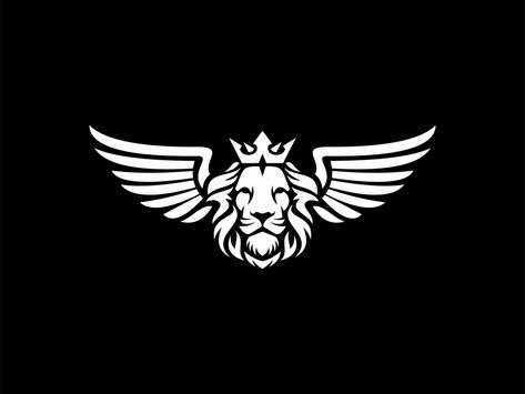 Off White Logo Design, Aslan Wallpapers, Animal Logo Design Inspiration, Lion Wings, Wings Logo Design, Moto Logo Design, Iphone Wallpaper King, Lion King Logo, Lion Logo Design