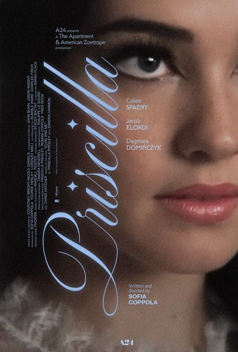 Speak Poster, Sofia Coppola Poster, Iconic Movie Posters Graphic Design, Perfect Blue Movie Poster, Blue Movie Posters Aesthetic, Movie Posters Pretty Woman, Priscilla Movie Poster, Pearl Movie Poster A24, Movie Posters Coquette