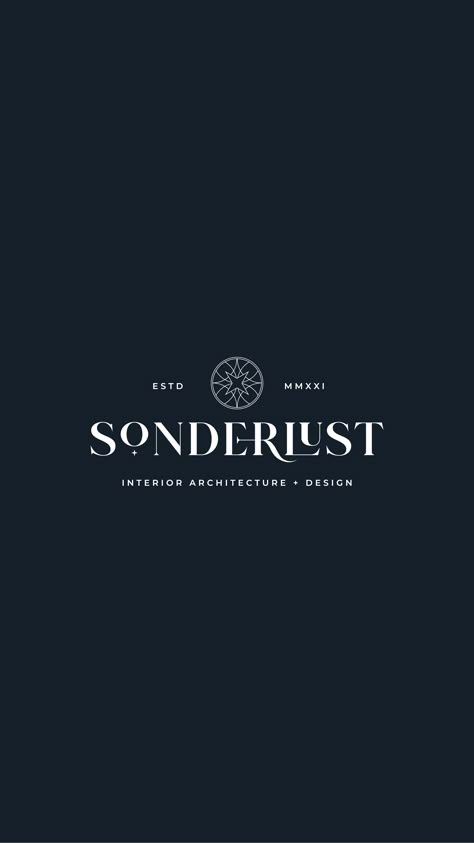 A unique, elevated brand identity design for Interior Designer Sonderlust. #interiordesignerbranding Branding For Interior Designers, Art Brand Identity, Architecture Branding Design, Interior Design Logo Brand Identity, Architecture And Interior Design Logo, Interior Design Logos, Interior Design Company Logo, Brand Identity Design Luxury, Modern Brand Identity