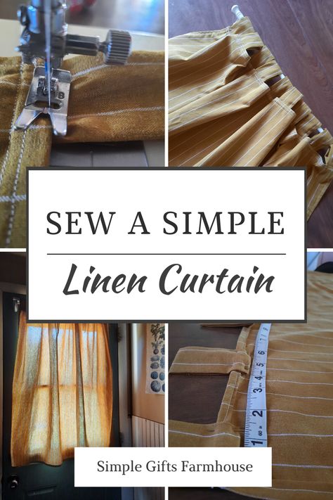 Sew up this pretty and practical curtain in an afternoon! Sidelight Curtains, Laundry Room Door, Curtain Sewing Pattern, Homemade Curtains, Make Curtains, Simple Linen, Small Window Curtains, No Sew Curtains, Linen Curtain