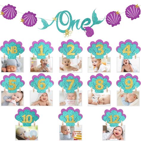 First Birthday Photo Banner First Birthday Decorations for - Etsy Mermaid High Chair Banner, Oneder The Sea 1st Birthday Diy, Mermaid 1st Birthday Party Ideas, Mermaid 1st Birthday Party Decoration, Mermaid First Birthday Party Decoration, One Year Old Mermaid Birthday Party, One-der The Sea Birthday, Oneder The Sea 1st Birthday Decorations, One Der The Sea First Birthday Girl