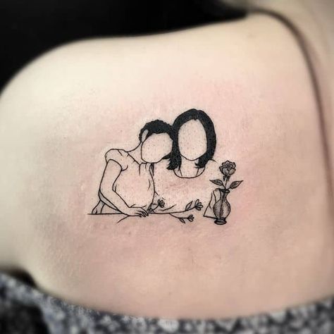 Fine Line Tattoos Bangkok - All Day Tattoo Minimalist Portrait Tattoo, Portrait Outline Tattoo, Family Portrait Tattoo, Minimalist Family Portrait, New Tattoo Styles, Family Tattoo Ideas, Tattoo Placement Ideas, Minimalist Family, Modern Art Tattoos