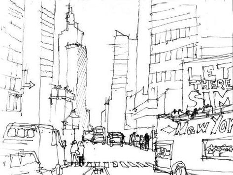 Technique du croquis rapide à New -York ! Train Drawing, Quick Sketch, Urban Sketching, Big Apple, Times Square, Bucket List, Sketch Book, Voyage, Sketch