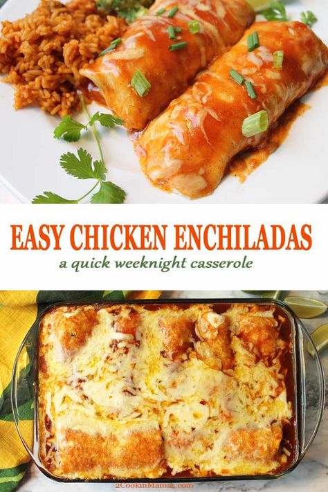 Chicken Mexican Casserole, Enchiladas Mexicanas, Rotisserie Chicken Enchiladas, Enchiladas Chicken, Easy Chicken Enchiladas, Creamy Chicken Enchiladas, Chicken Enchiladas Easy, Easy Dinner Recipes Crockpot, Green Chiles