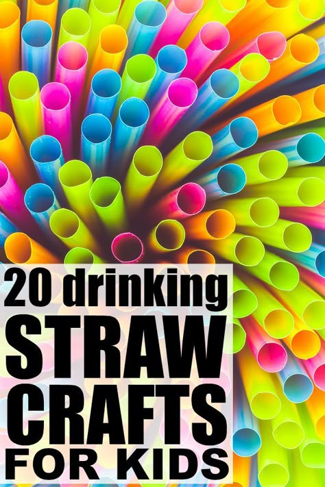 If you're looking for activities for kids to beat the boredom blues on bad weather days, this collection of drinking straw crafts is a great place to start! Straw Crafts For Kids, Plastic Straw Crafts, Straw Activities, Drinking Straw Crafts, Straw Craft, Straw Art, Straw Crafts, Summer Crafts For Kids, Drinking Straw