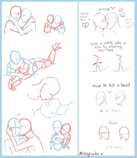 Couple poses: kissing and hugging by MissPinks Kissing Poses, Drawing Couple Poses, Draw People, Art Kawaii, Guided Drawing, Anatomy Reference, Couple Poses, Couple Drawings, Drawing Base