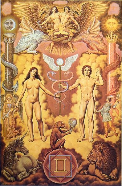 Hieros Gamos: A Re-turning Of The Temple Mysteries - Bruce Lyon — Shamballa School Gemini Traits, Gemini Sign, Zodiac Star Signs, Zodiac Art, Mystical Art, Gemini Zodiac, Modern Artists, Astrology Zodiac, Gods And Goddesses