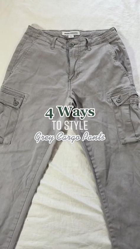 Ways to style Grey Cargo Pants
 • Follow for more fashion hacks Outfit Ideas Dark, Dark Grey Cargo Pants, Cargo Pants Grey, Cargo Pants Outfits, Outfits Con Jeans, Grey Cargo Pants, Cargo Pants Outfit, Vanilla Girl, Pants Outfits