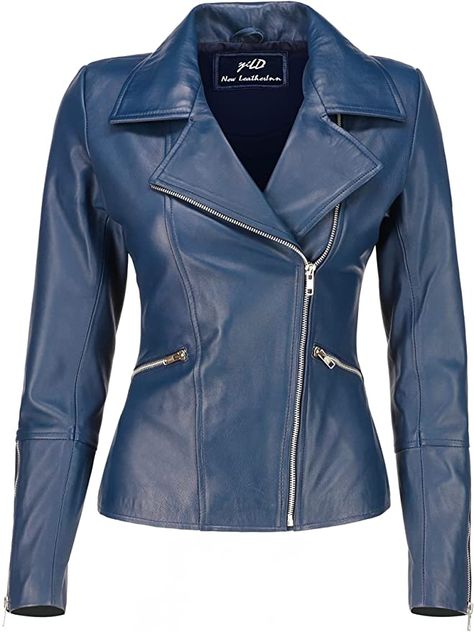 ✔100% Real Leather

✔Imported for USA

✔Original YKK Zipper       closure

✔Dry Clean Only

✔ Outer Shell : LambSkin Leather. 

✔ Leather Color : Classic Blue. 

✔ Inner Shell : Polyester Lining.

✔ Leather Jacket Women for spring, autumn and winter. Just wear a basic T-shirt with jeans for a casual look or wear a dress shirt under it for formal occasions. Plus Size Leather Jacket, Womens Leather Biker Jacket, Leather Blazer Women, Motorcycle Jacket Women, Womens Moto Jacket, Leather Jacket Women, Casual Leather Jacket, Leather Coat Womens, Biker Leather Jacket