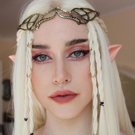 Earth Elf Costume, Lord Of The Rings Elf Makeup, White Elf Costume, Elven Wedding Makeup, Green Elf Costume, Winter Elf Costume, Elf Halloween Costume Women, Elf Costumes Women, Elf Princess Makeup