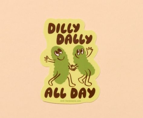 Dilly Dally Pickles Sticker Dilly Dally, Coaster Art, Plant Book, Book People, Notecard Set, Stationery Craft, Stationery Store, Planner Accessories, Notebook Planner