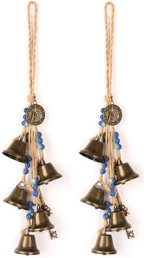 Amazon.com: Wiccan Supplies Tool Pagan Decor Witches Bell for Door for Protection-Sleigh Bells Witchy Gifts for Her Shopkeepers Bells Door Hanging,Witchy Room Kitchen Witch with Spell Jars,Witch Craft : Home & Kitchen Witchy Decor Diy, Witches Diy Decoration, Bells For Door, Wiccan Supplies, Yule Crafts, Home Craft Decor, Witch Bells, Witchcraft Decor, Witch Home Decor