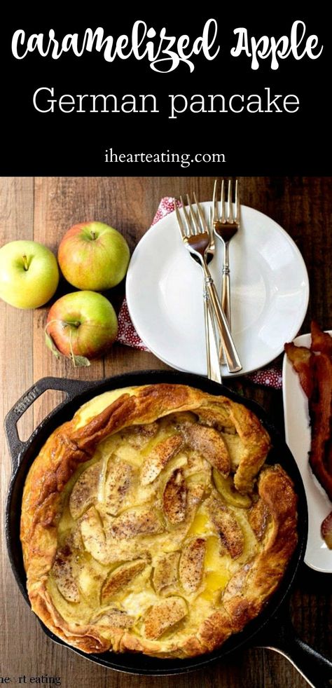 German Apple Pancake Recipe Easy, German Pancakes With Apples, Baked Apple Pancake Oven, Apple Pancakes German, Things To Make With Milk, Apple Dutch Baby Recipe, Dutch Apple Pancake, German Apple Pancake Recipe, German Apple Pancake