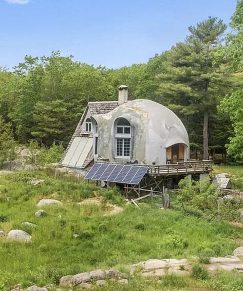 Monolithic Dome Homes, New England Cottage, Energy From The Sun, Maine Photography, Off Grid House, Tiny House Village, Kennebunkport Maine, Dome Homes, Solar Power House