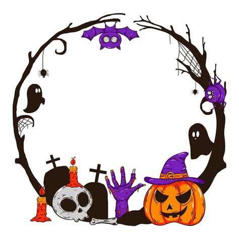 Halloween frame drawn concept | Free Vector #Freepik #freevector #frame #design #halloween #hand Boho Vector, Marcos Halloween, Halloween Border, Halloween Borders, Halloween Frame, Halloween Symbols, Halloween Eve, Hallowen Ideas, Halloween Elements