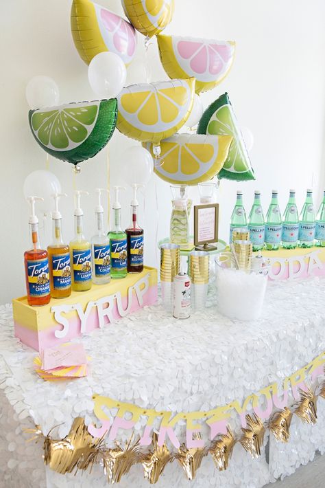 awesome diy spiked italian soda bar Beverage Stand Ideas, Soda Party Ideas, Italian Soda Bar Drink Stations, Soda Bar Party, Soda Bar Ideas, Dirty Soda Bar, Soda Station, Sisterhood Activities, Italian Soda Bar