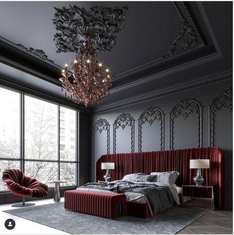 Red Bedroom Design, Neoclassical Interior, Discount Design, Interior Design Per La Casa, Luxury Bedroom Design, Modern Home Interior Design, Bad Inspiration, Bed Design Modern, Bedroom Red