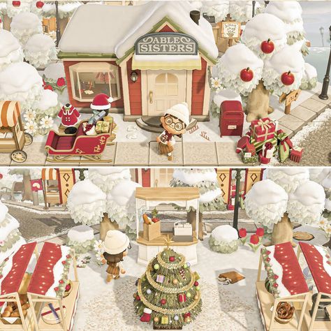 We love winter, and we especially LOVE the Able Sisters. So if you want to spice up your Able Sisters building with some winter festivities then this design is perfect for your Animal Crossing island Shop Ideas Design, The Able Sisters, Able Sisters, Festivus For The Rest Of Us, Path Design, Animal Crossing Wild World, Love Winter, Sister Christmas, Wood Images