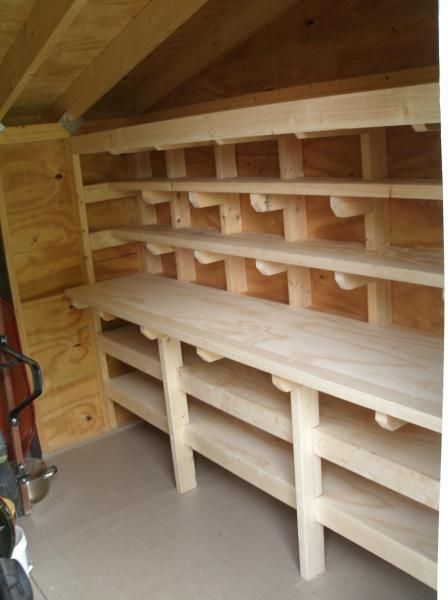 Shed Workbench and Shelves Shed Workbench, Shed Shelving, Storage Shed Organization, Wood Shed Plans, Craft Shed, Shed Organization, Storage Shed Plans, Shed Kits, Shed Plan