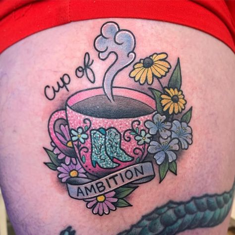 Cup Of Ambition Tattoo, Dolly Parton Crafts, Dolly Parton Tattoo Ideas, Peas Tattoo, Dolly Nails, Dolly Parton Tattoos, Sleeve Reference, Ambition Tattoo, Cup Of Ambition