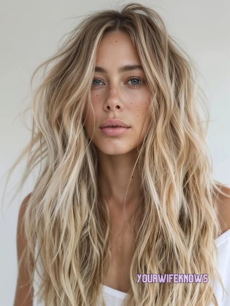 Hair Color Dirty Blonde, Highlights Dirty Blonde, Long Beachy Waves, Beachy Blonde Hair, Blonde Hair Styles, Beach Blonde Hair, Surf Hair, Summer Blonde Hair, Blonde Hair Transformations