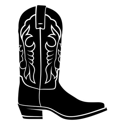 Cowgirl Boots Svg Free, Cowboy Boot Svg, Art Spiderman, Girls Black Boots, Boot Silhouette, Stencil Ideas, Geometric Design Art, Cowgirl Boot, Outline Designs