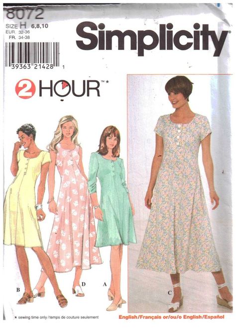 Simplicity 8072 Dress Size: H 6-8-10 Uncut Sewing Pattern https://pattern-walk.com/product/simplicity-8072-dress-size-h-6-8-10-uncut-sewing-pattern/ Pattern-Walk Mission Dresses, Simplicity Sewing Patterns Dresses, Flare Dress Pattern, Sewing Patterns Dresses, Knit Dress Pattern, Dresses Sewing, Modern Sewing Patterns, Knit Dresses, Paper Sewing Patterns