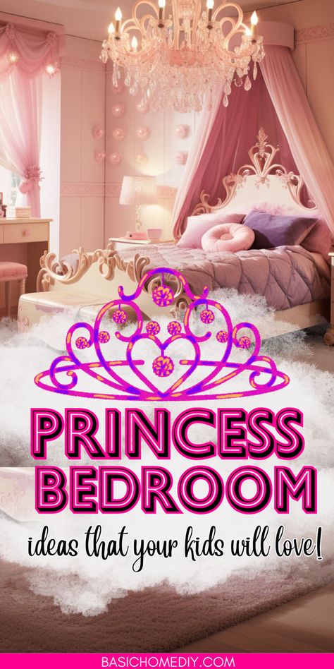 Find the 8 perfect pink princess bedroom ideas that you’ll love for your kids' room. Create a dreamy, royal pink room that is perfect for kids, toddlers, and teen girls, these stylish room design ideas offer bedroom inspiration for any age. Find luxury pink accents, cozy touches, paint ideas, cute pink decor, and wallpaper that works for small rooms, shared sisters' bedrooms, or a dorm. Plan a full room makeover or find girly inspo with these perfect pink princess dream bedroom ideas. Pink Bedrooms For Girls Kids, Princess Bedroom Ideas For Kids, Girls Princess Bedroom Ideas, Princess Bedroom Ideas Toddler, Pink Princess Bedroom, Princess Room Ideas, Princess Bedroom Ideas, Princess Rooms, Girls Princess Room