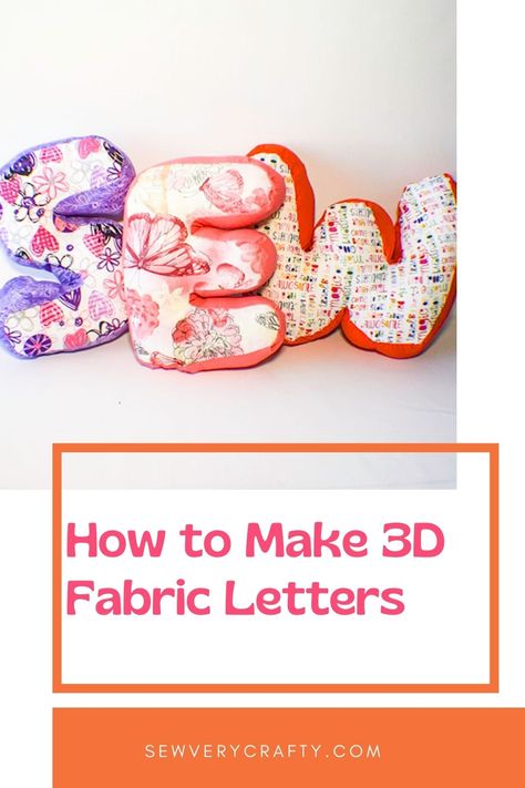 Sewing Letters, 3d Fabric, Diy Projects To Sell, Pillow Crafts, Wall Decor Crafts, Simple Sewing, Diy Letters, Beginner Sewing, Crafty Mama