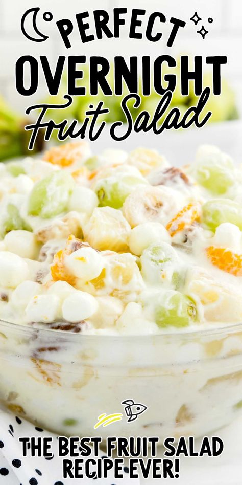 Overnight Fruit Salad, Pudding Fruit Salad, Fruit Salad Ingredients, Fruit Salad With Pudding, Easy Fruit Salad Recipes, Creamy Fruit Salads, Easy Custard, Best Fruit Salad, Dressing For Fruit Salad