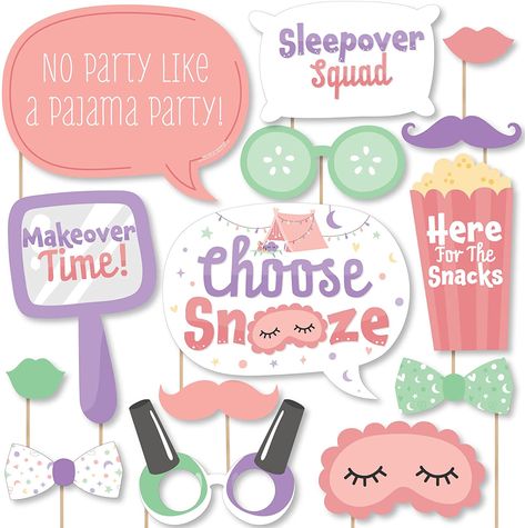 10 Fun and Easy Girl Scout End of the Year Ideas Sleepover Birthday Party, Birthday Party Photo Booth, Girls Slumber Party, Diy Photo Booth Props, Party Photo Booth Props, Sleepover Birthday, Sleepover Birthday Parties, Girl Sleepover, Birthday Photo Booths