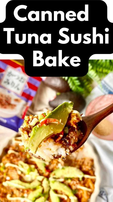 Tuna Sushi Bake Recipe, Tuna Sushi Bake, Asian Casserole, Chinese Braised Pork, Sushi Bake Recipe, Avocado Mayonnaise, Easy Tailgate Food, Braised Pork Ribs, Asian Fish Recipes