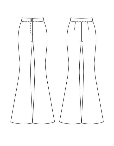 ANELISE - Bell Bottom Pants Pattern Flare Pants Template, Flares Sewing Pattern, Bell Bottom Pants Pattern Sewing, 70s Pants Pattern, How To Draw Flare Pants, Flared Pants Drawing, Free Flare Pants Pattern, Flare Pants Drawing, Flared Pants Pattern Free