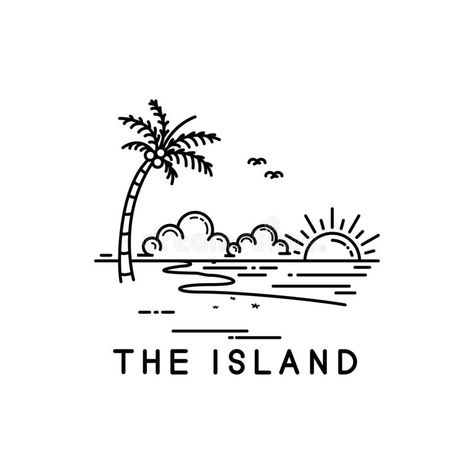 Island Line Stock Illustrations – 13,469 Island Line Stock Illustrations, Vectors & Clipart - Dreamstime Cairns Tattoo, Creative Doodles, Island Tattoo, Beach Drawing, Island Logo, Beach Logo, Line Art Style, Beach Tattoo, Holiday Icon