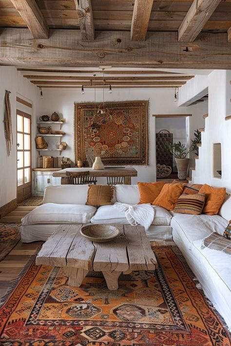 Boho Living, Boho Living Room, Living Room Ideas, Room Ideas, Design Ideas, Rug, Living Room, Furniture, White