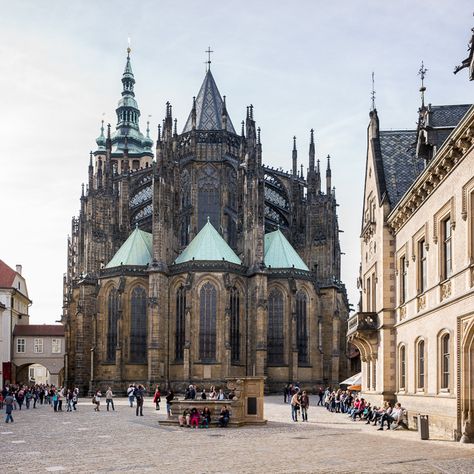 Saint Vitus Cathedral, Prague, Czech Republic Saint Vitus Cathedral, Prague Cathedral, St Vitus Cathedral Prague, Saint Vitus, Architecture References, Medieval Aesthetics, St Vitus Cathedral, Beautiful Settings, St Vitus