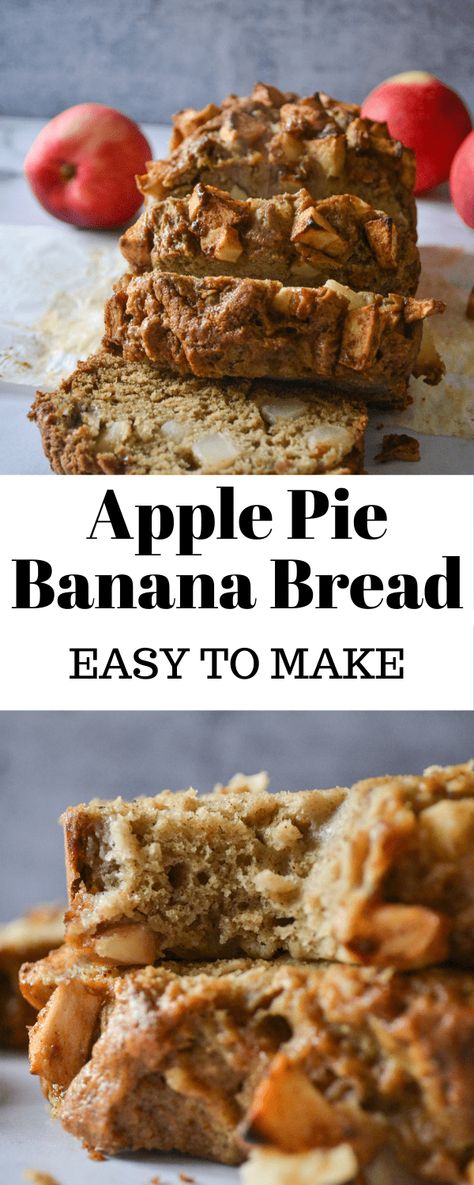 Banana Apple Recipes, Apple Banana Bread, Apple Pie Bread, Woman Eyes, Apple Bread Recipe, Banana Dessert, Apple Bread, Homemade Apple Pies, Loaf Recipes