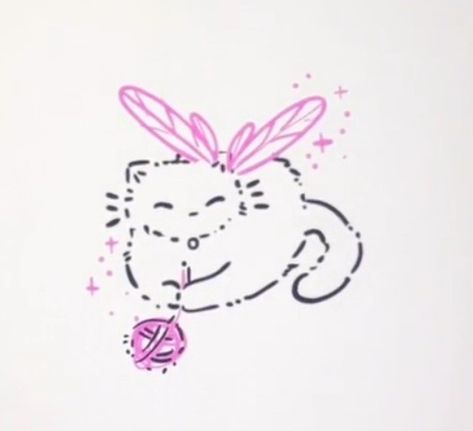 Fairy Cat Drawing, Cute Little Tattoos, Cute Tiny Tattoos, Desenho Tattoo, Spine Tattoos, Best Tattoo Designs, Cute Doodle Art, Art Tattoos, Mini Drawings