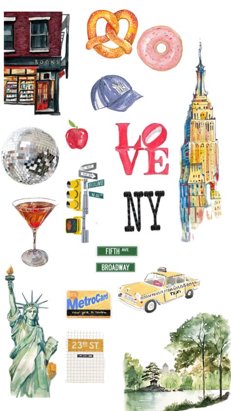 New York Scrapbook, Nyc Collage, Phone Cover Stickers, Mint Tin Crafts, Photo Book Cover, Voyage New York, Scrapbook Materials, Nyc Trip, Scrapbook Journal