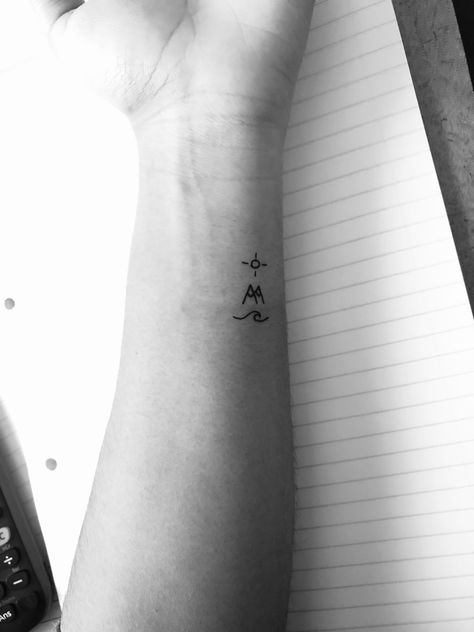 So Will I Tattoo Stars, Small Mountain Ocean Tattoo, Lake Tattoo Ideas Simple, Mountain To Ocean Tattoo, So Will I Tattoo Hillsong, Oceans Tattoo Hillsong, Oceans Hillsong Tattoo, Mountain Ocean Sun Tattoo, Hillsong Tattoo